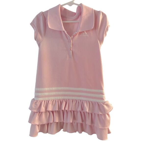 Adidas Toddler Girls Short Sleeve Polo Ruffle Dress - Picture 1 of 4